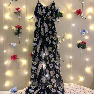 Navy maxi floral dress